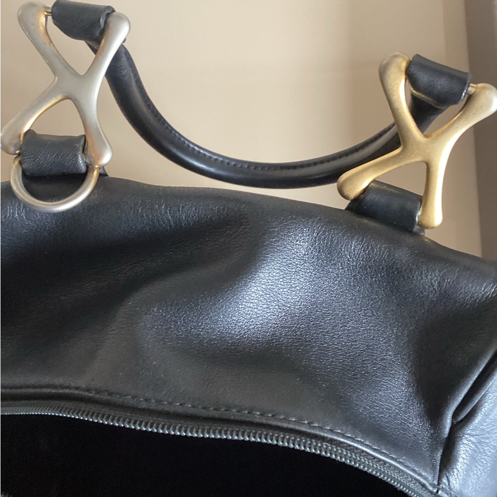 Kenar Black Mini Bag with Gold Accents RARE - Picture 4 of 7